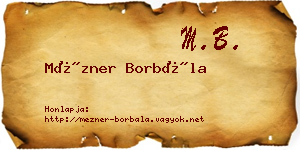 Mézner Borbála névjegykártya